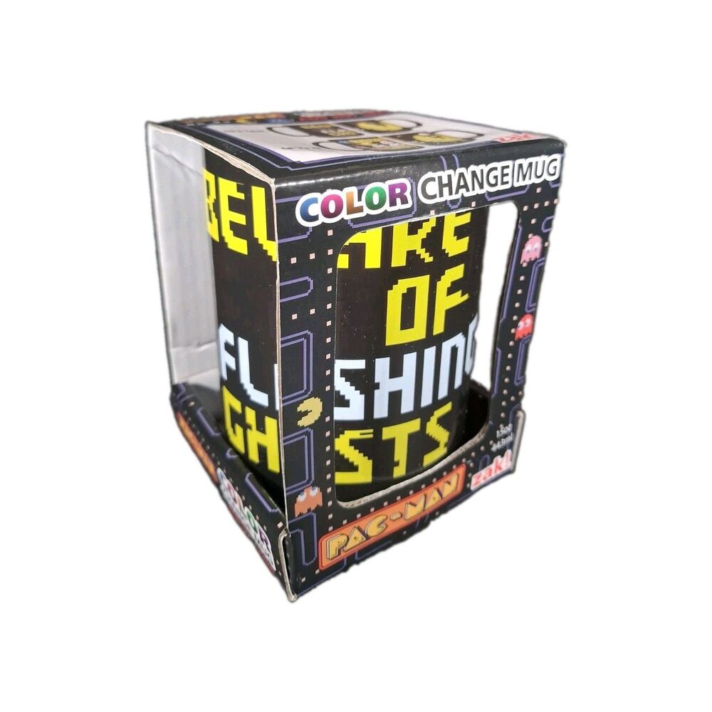 Pac-Man Color Changing Mug 15 oz Zak! Designs Retro Arcade Coffee Cup NOS Box
